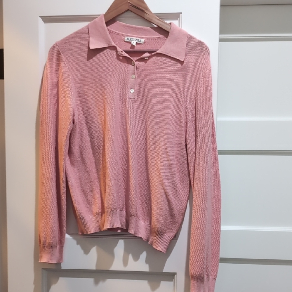 Alex mill Pink Polo Sweater